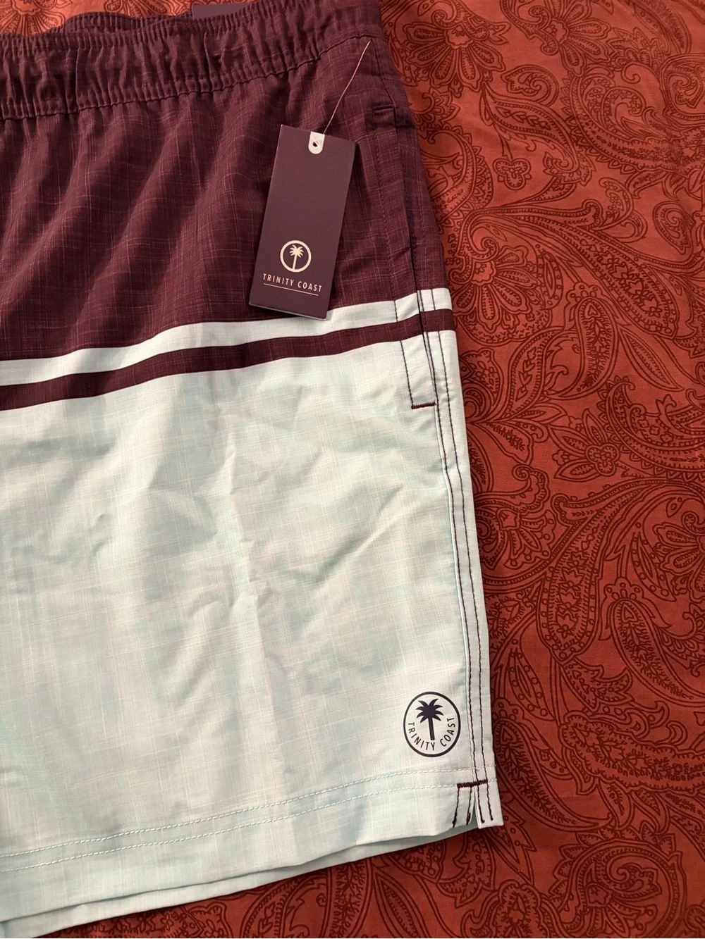 Trinity coast Men's Two-Tone dark and Light Blue Swim Shorts trunks XXL new nwt